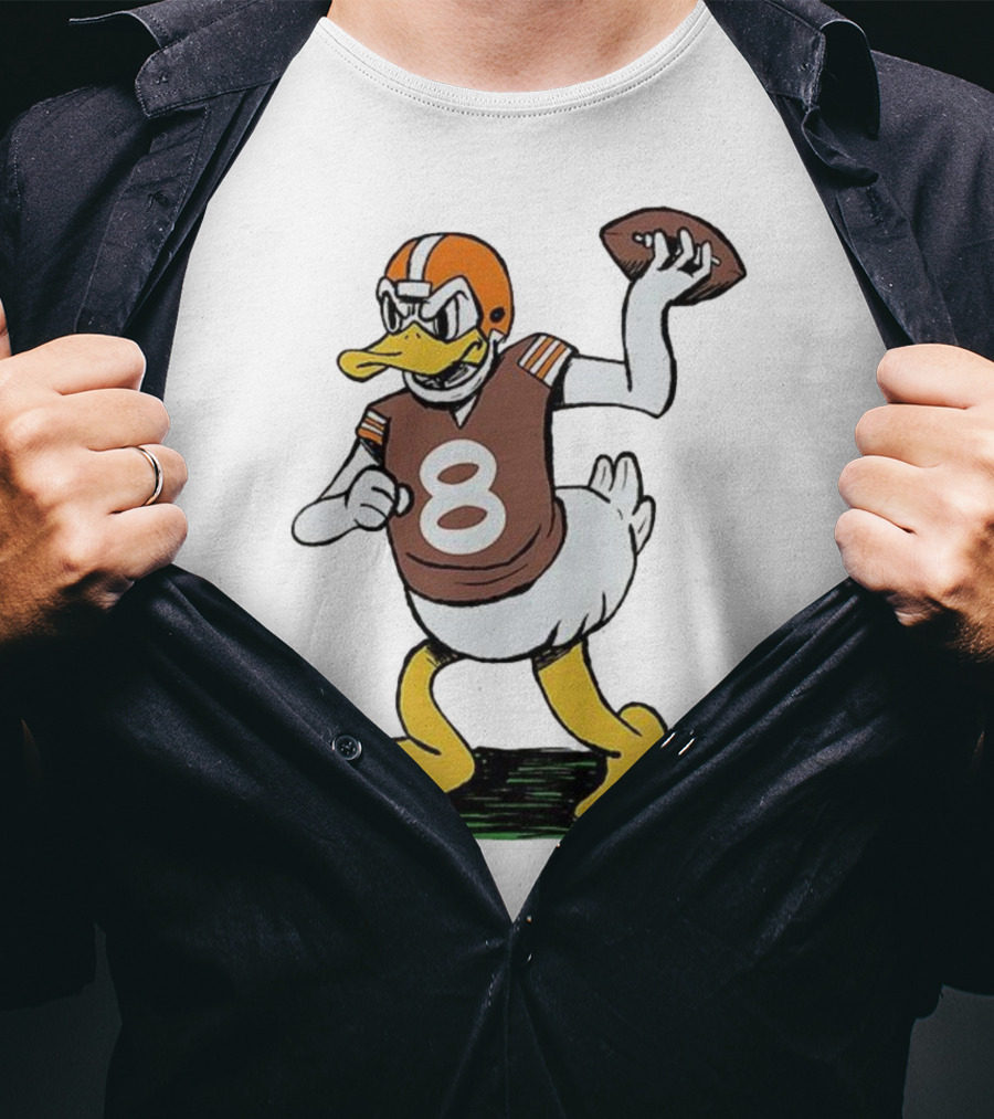 Duck Quarterback Number 8 Cleveland Browns Dillon Gabriel T-Shirt