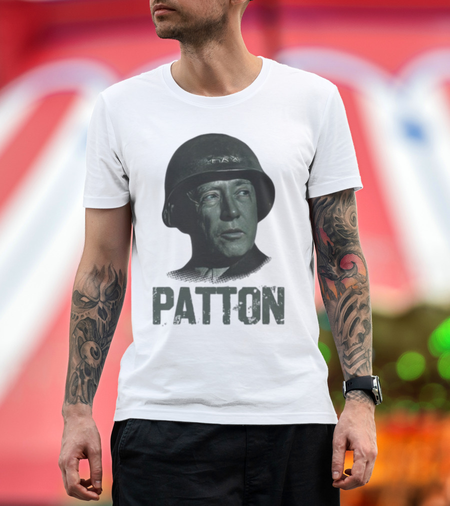 Fightbackpodcast General Patton Image With Patton Text T-Shirt