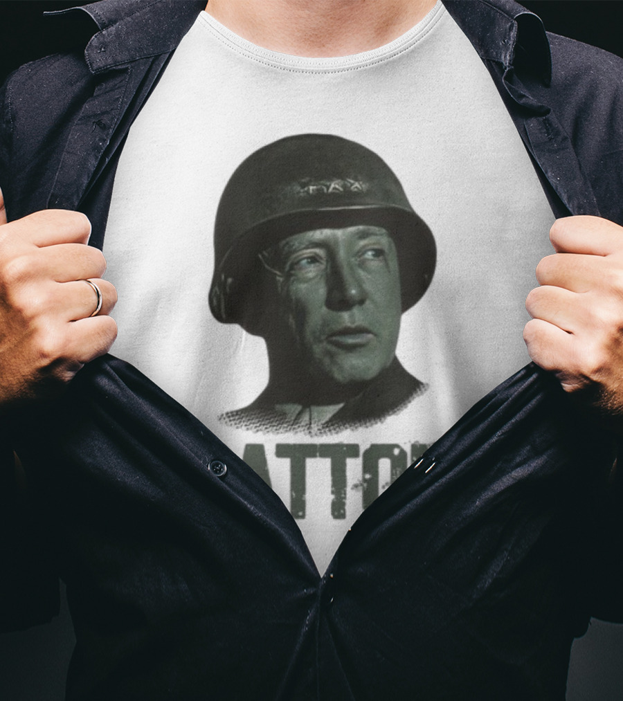 Fightbackpodcast General Patton Image With Patton Text T-Shirt