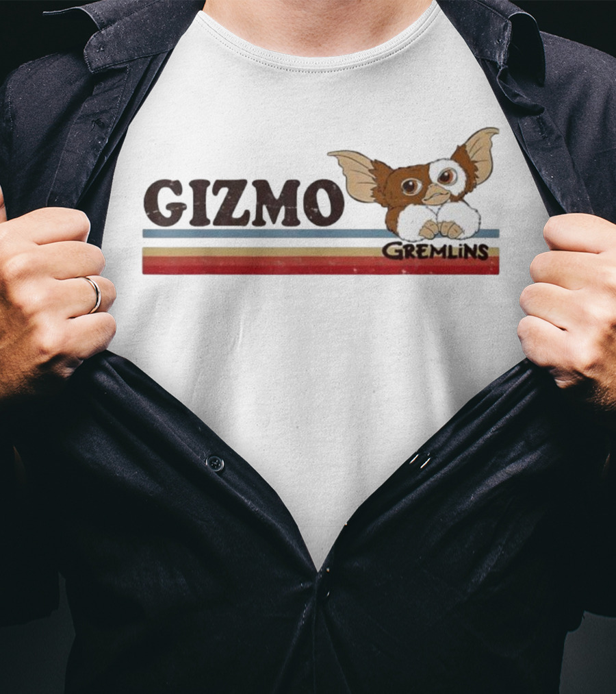 Gizmo Gremlins Vintage Stripes Retro Rainbow Style T-Shirt
