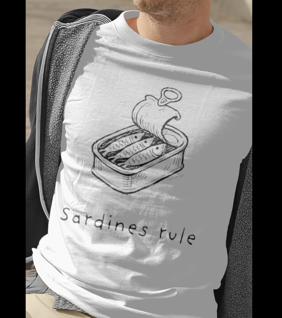 Sardines Rule Fish Tin Can Illustration T-Shirt
