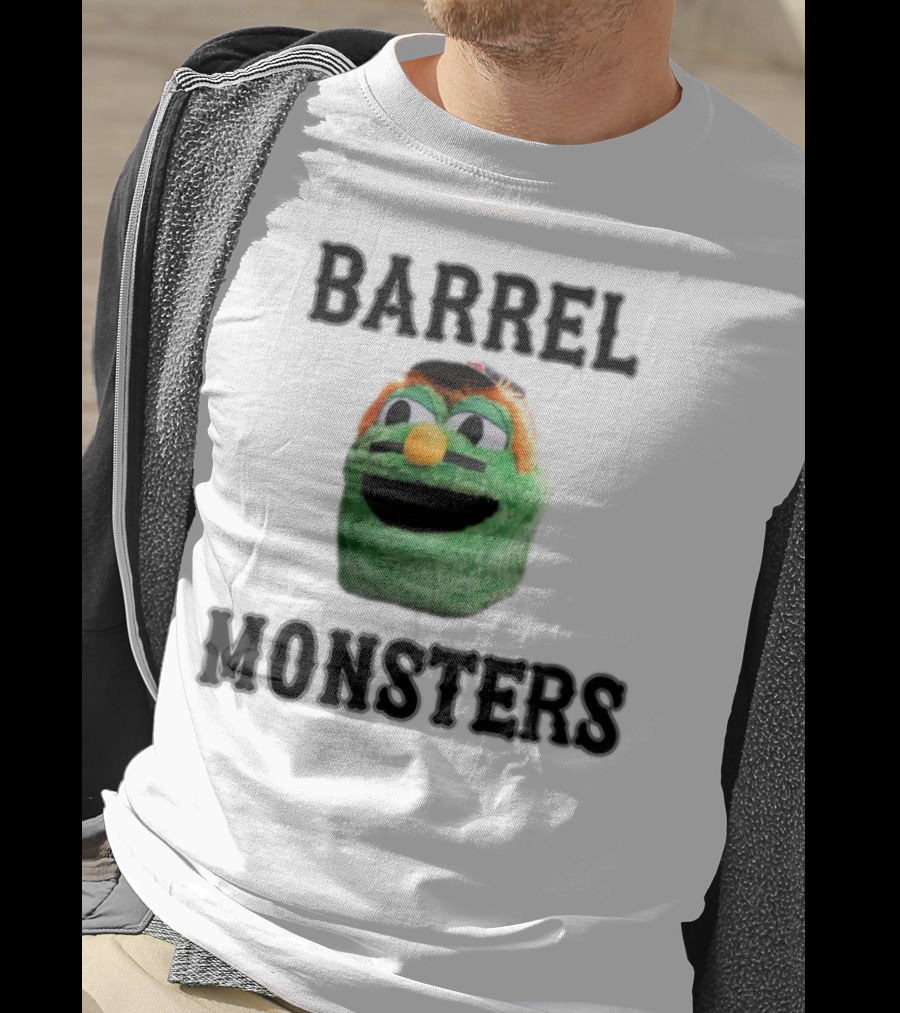 Barrel Monsters Wally Green Fur Mustache Baseball Hat T-Shirt