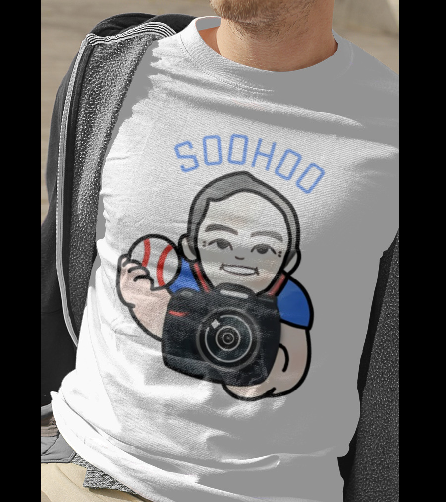 Soohoo Baseball Photographer Character Holding Camera And Ball T-Shirt