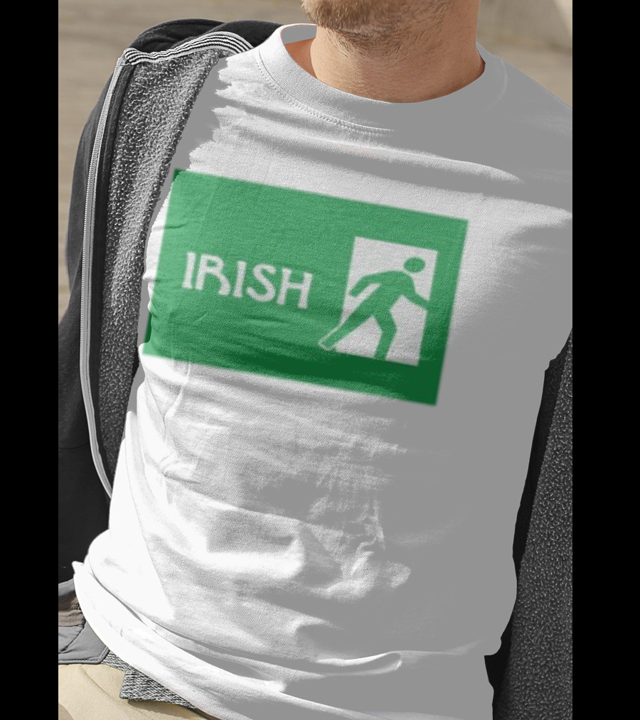 Emotionalclub Irish Exit Green Emergency Sign Style T-Shirt