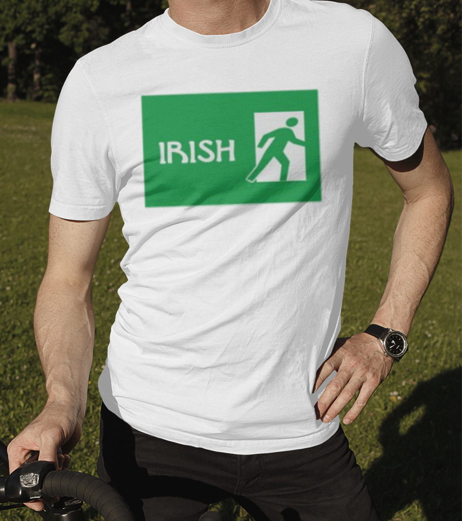 Emotionalclub Irish Exit Green Emergency Sign Style T-Shirt