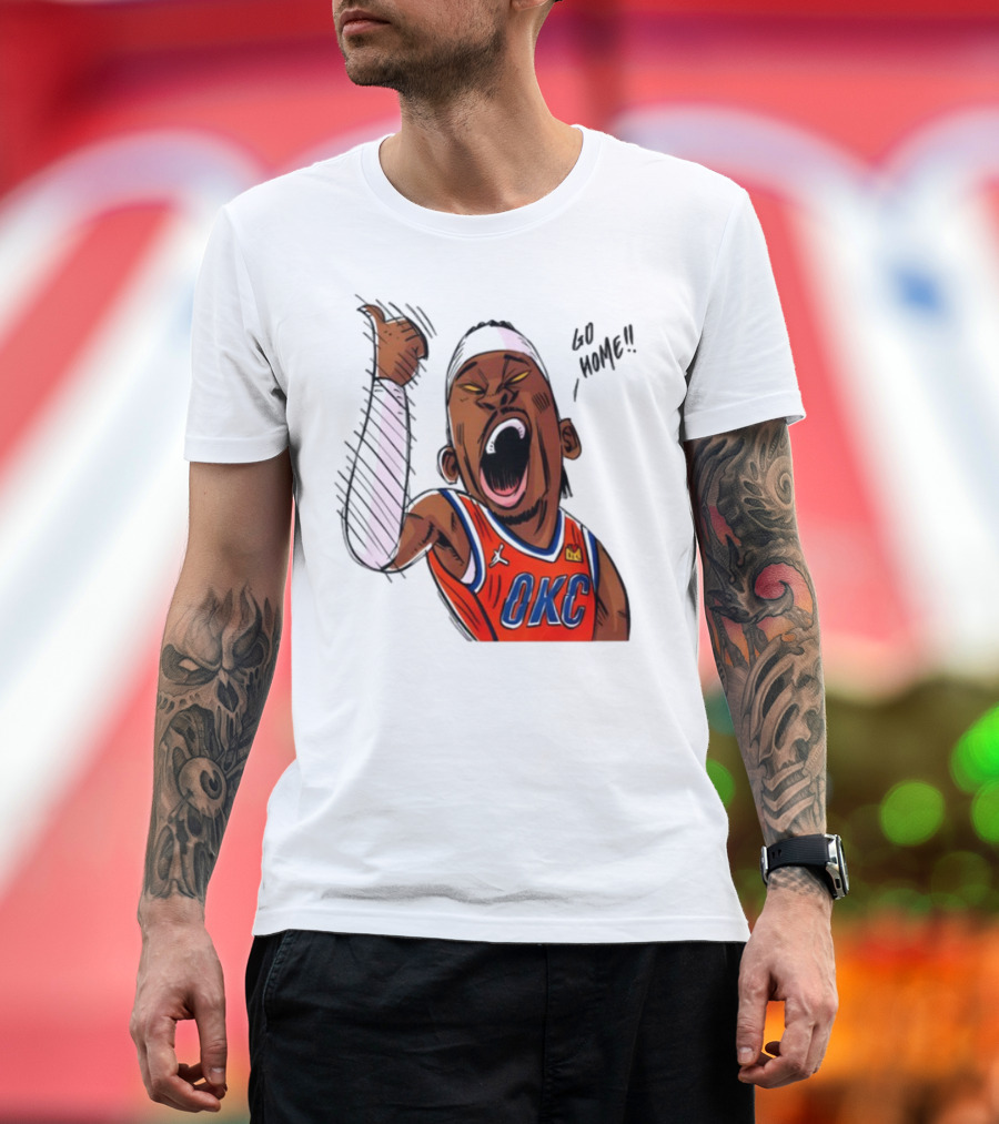 Oklahoma City Thunder Basketball OKC Go Home Cartoon Player T-Shirt