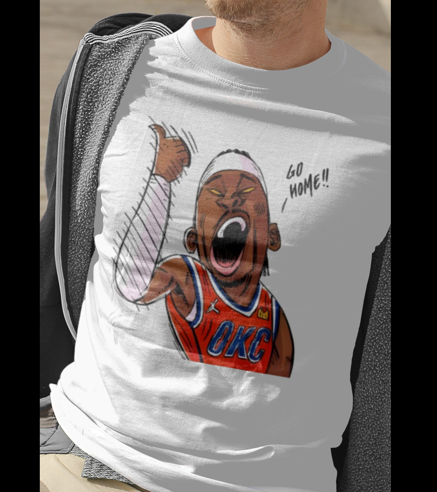 Oklahoma City Thunder Basketball OKC Go Home Cartoon Player T-Shirt