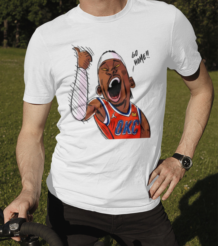 Oklahoma City Thunder Basketball OKC Go Home Cartoon Player T-Shirt
