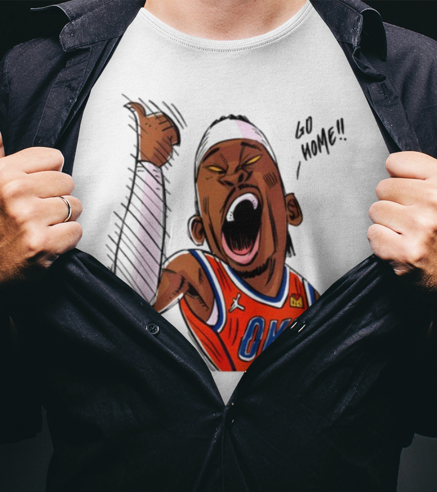 Oklahoma City Thunder Basketball OKC Go Home Cartoon Player T-Shirt