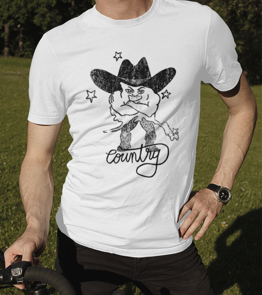 Weird Guy Cowboy With Guitar Retro Style T-Shirt