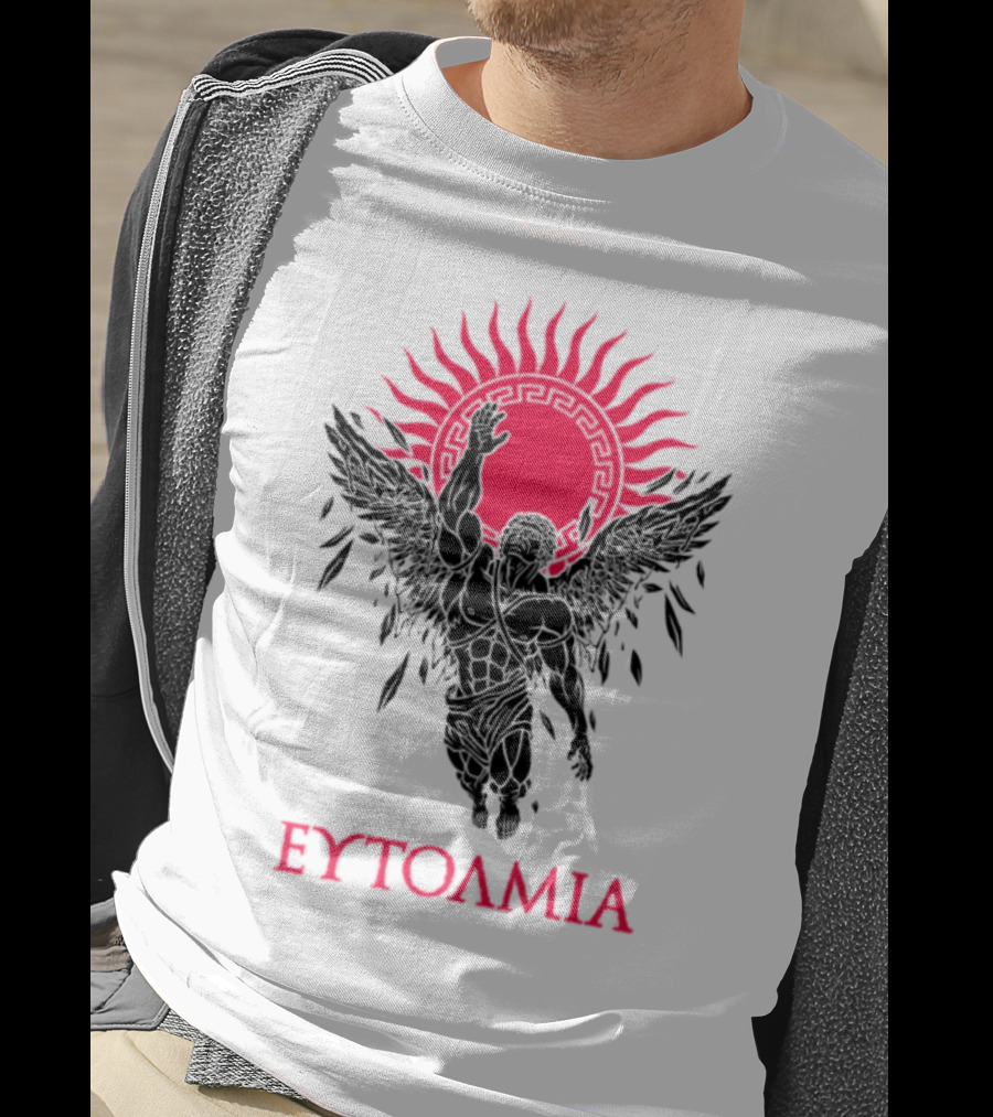 Ευτολμια Angel Silhouette With Rising Red Sun T-Shirt