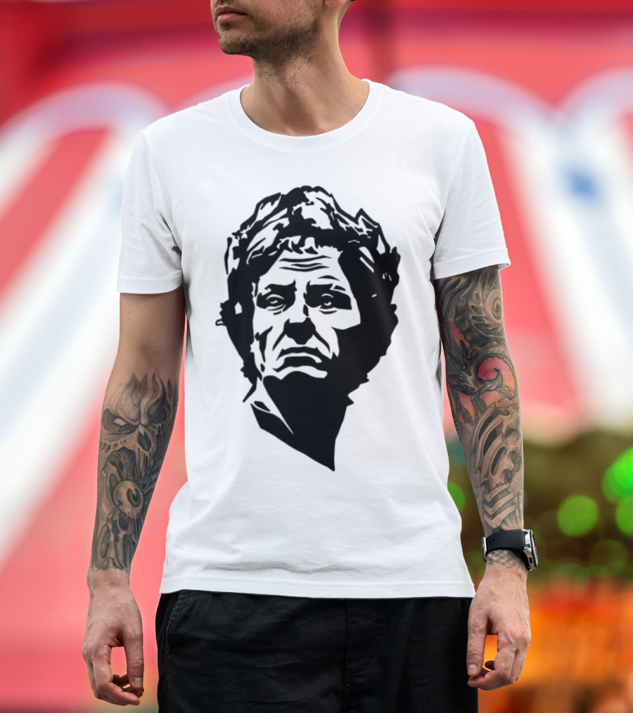 Daily Roman Updates Julius Caesar Line Art Sketch T-Shirt