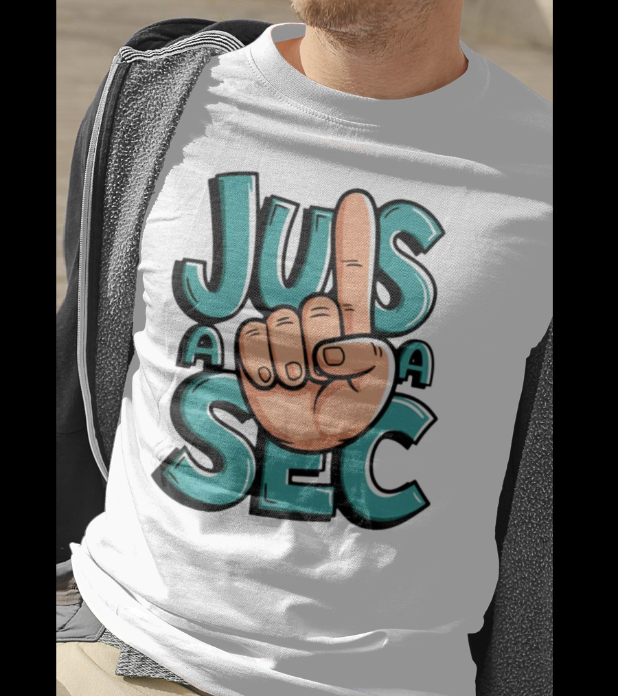 Jus A Sec Finger Gesture Graphic T-Shirt