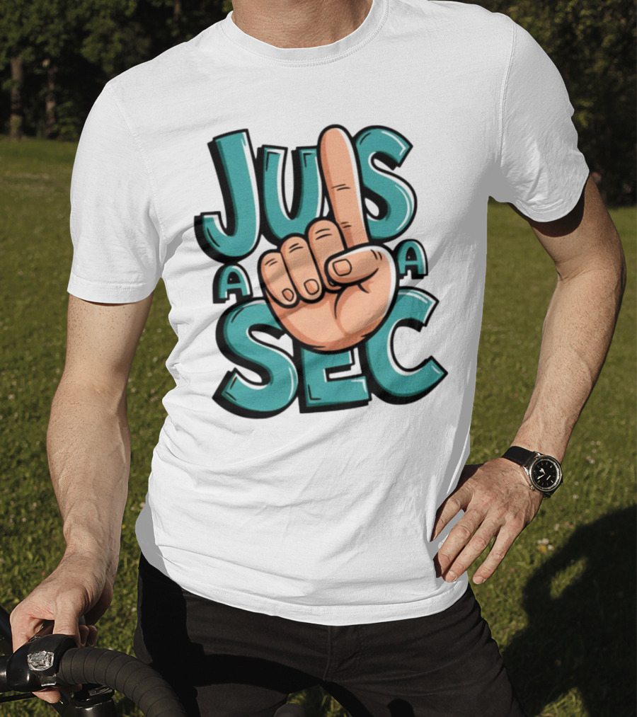 Jus A Sec Finger Gesture Graphic T-Shirt