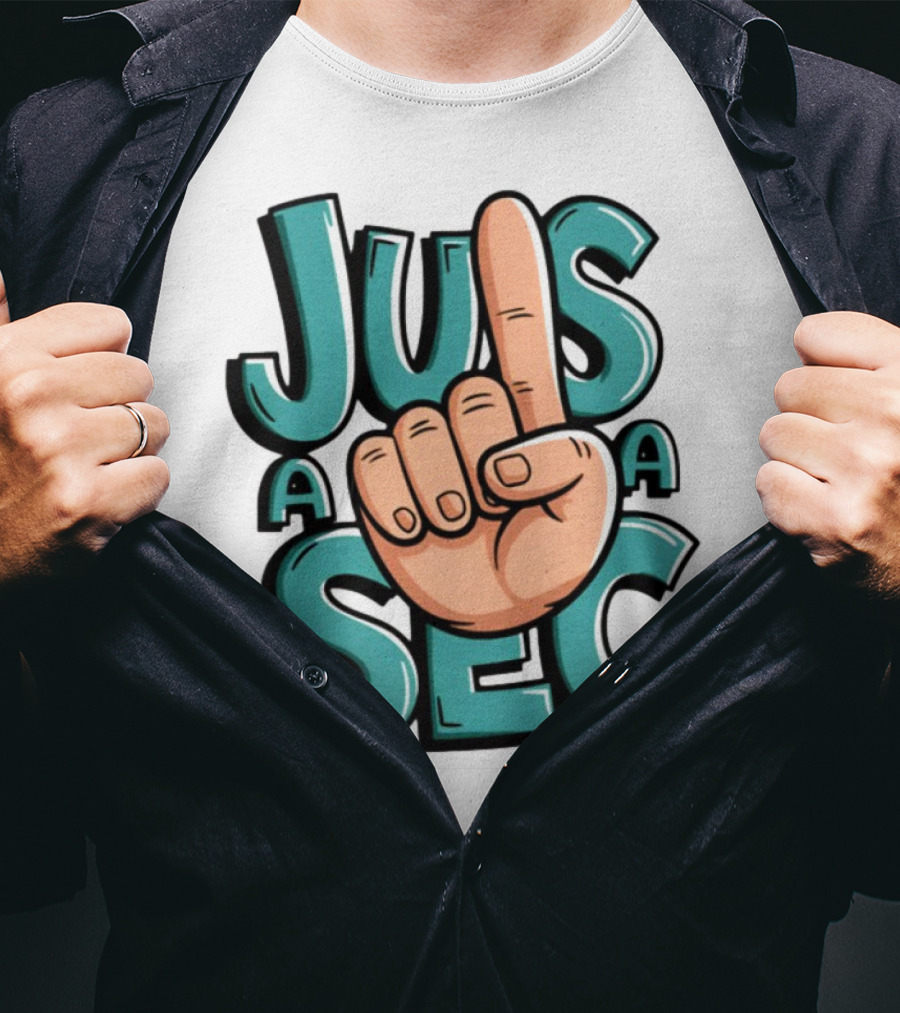 Jus A Sec Finger Gesture Graphic T-Shirt