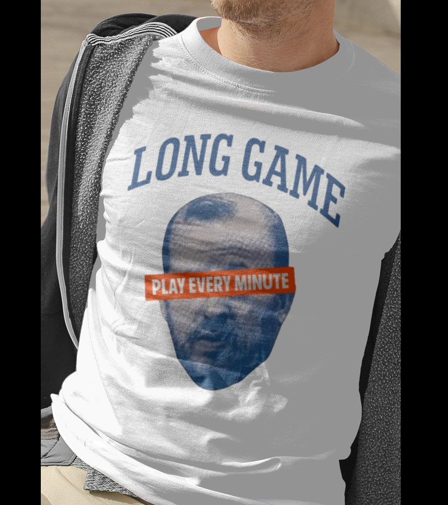 Long Game Play Every Minute Face Print T-Shirt