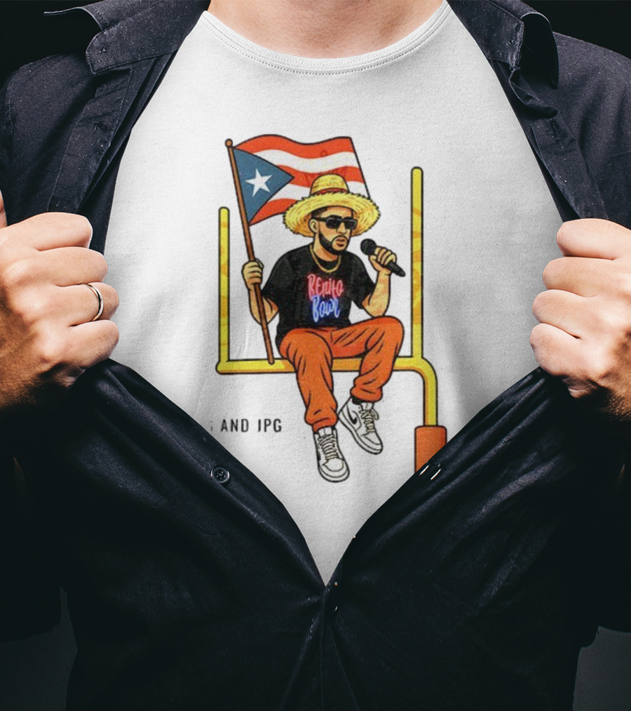 Bad Bunny Puerto Rico Flag Super Bowl LX 2026 Benito Bowl Mic Hat Sunglasses T-Shirt