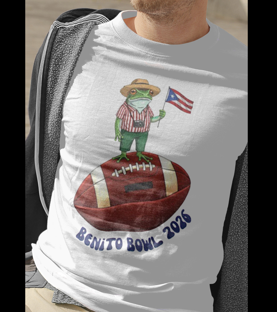 Bad Bunny Puerto Rico Frog Flag Benito Bowl 2026 Football T-Shirt