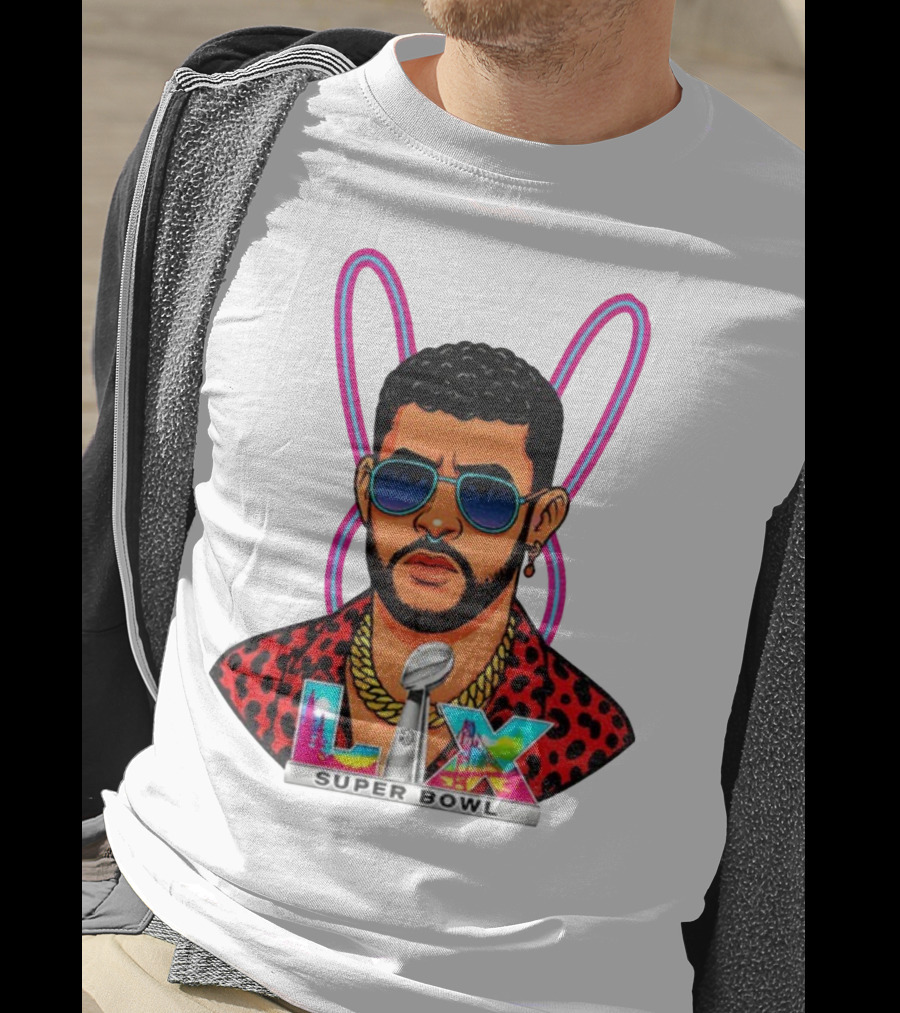 Bad Bunny LIX Super Bowl Puerto Rican Pride NFL Football Boricua T-Shirt