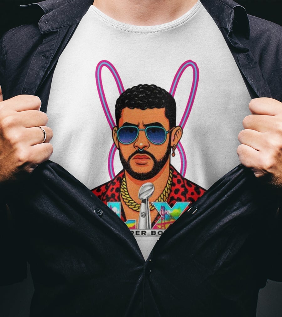 Bad Bunny LIX Super Bowl Puerto Rican Pride NFL Football Boricua T-Shirt