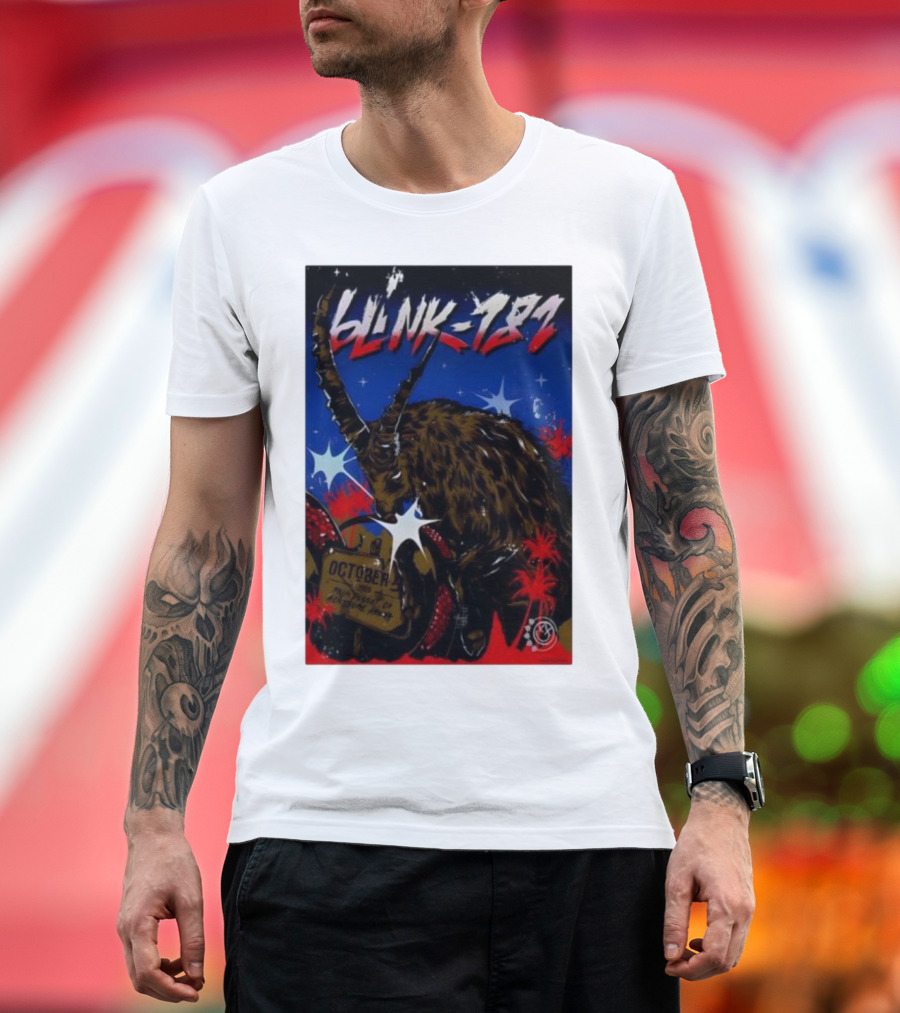 Blink 182 October 5 2025 Palm Desert Goat Starry Night T-Shirt