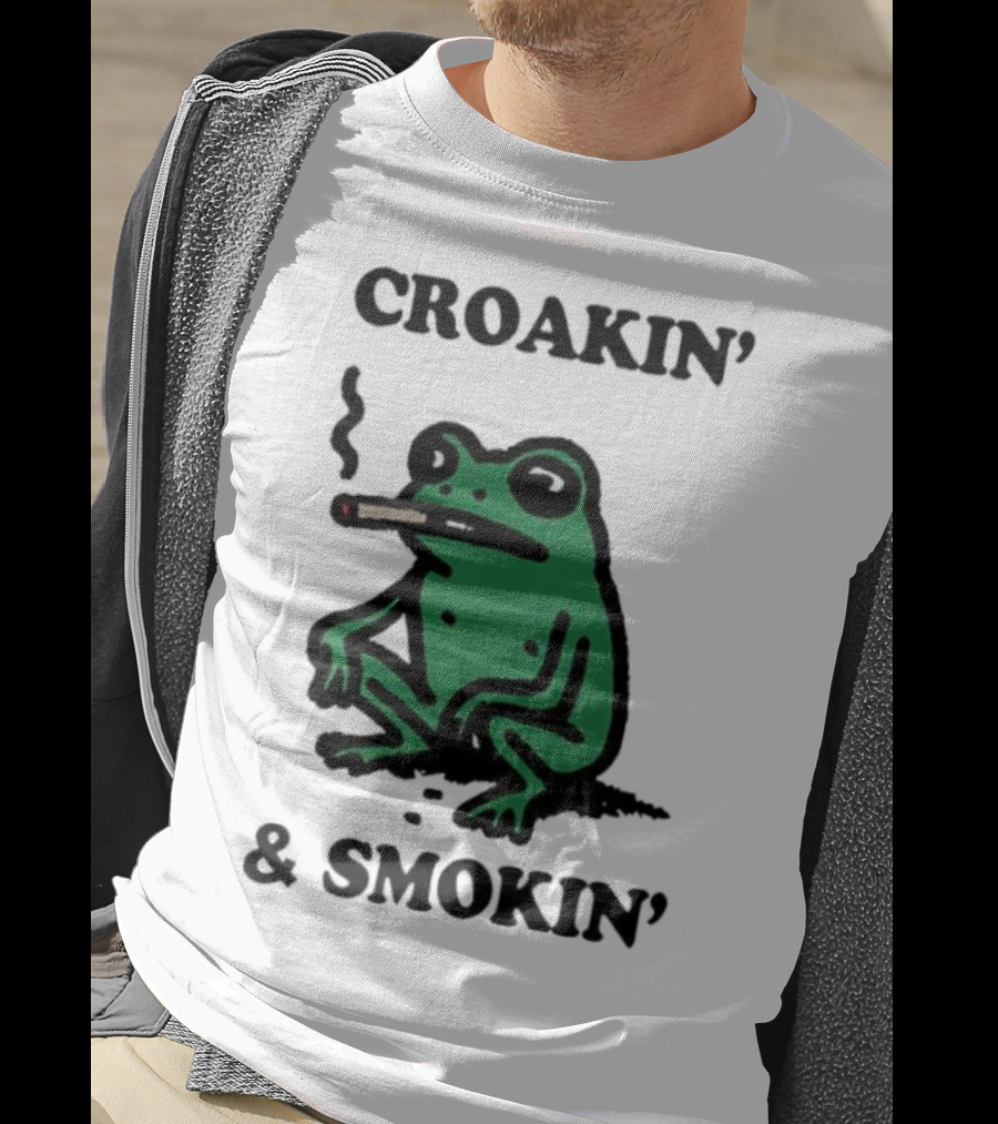 Croakin' And Smokin' Frog With Cigarette T-Shirt