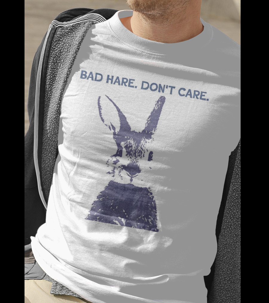 Funny Easter Bad Hare Don’t Care Vintage Rabbit Silhouette T-Shirt