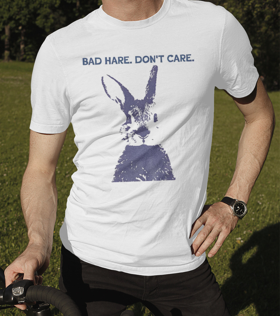 Funny Easter Bad Hare Don’t Care Vintage Rabbit Silhouette T-Shirt