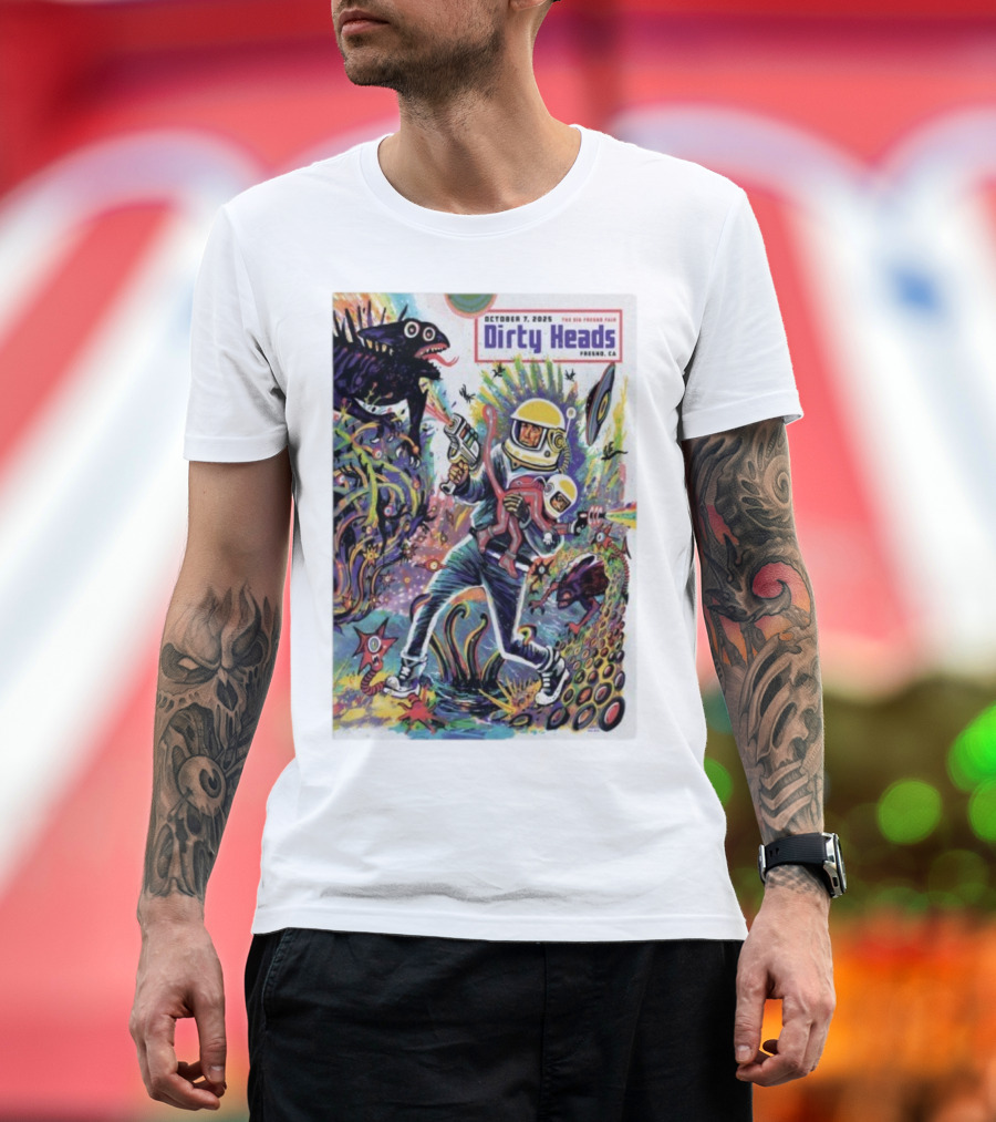 Dirty Heads October 7 2025 The Big Fresno Fair CA Retro Sci-Fi Adventure Alien Theme T-Shirt