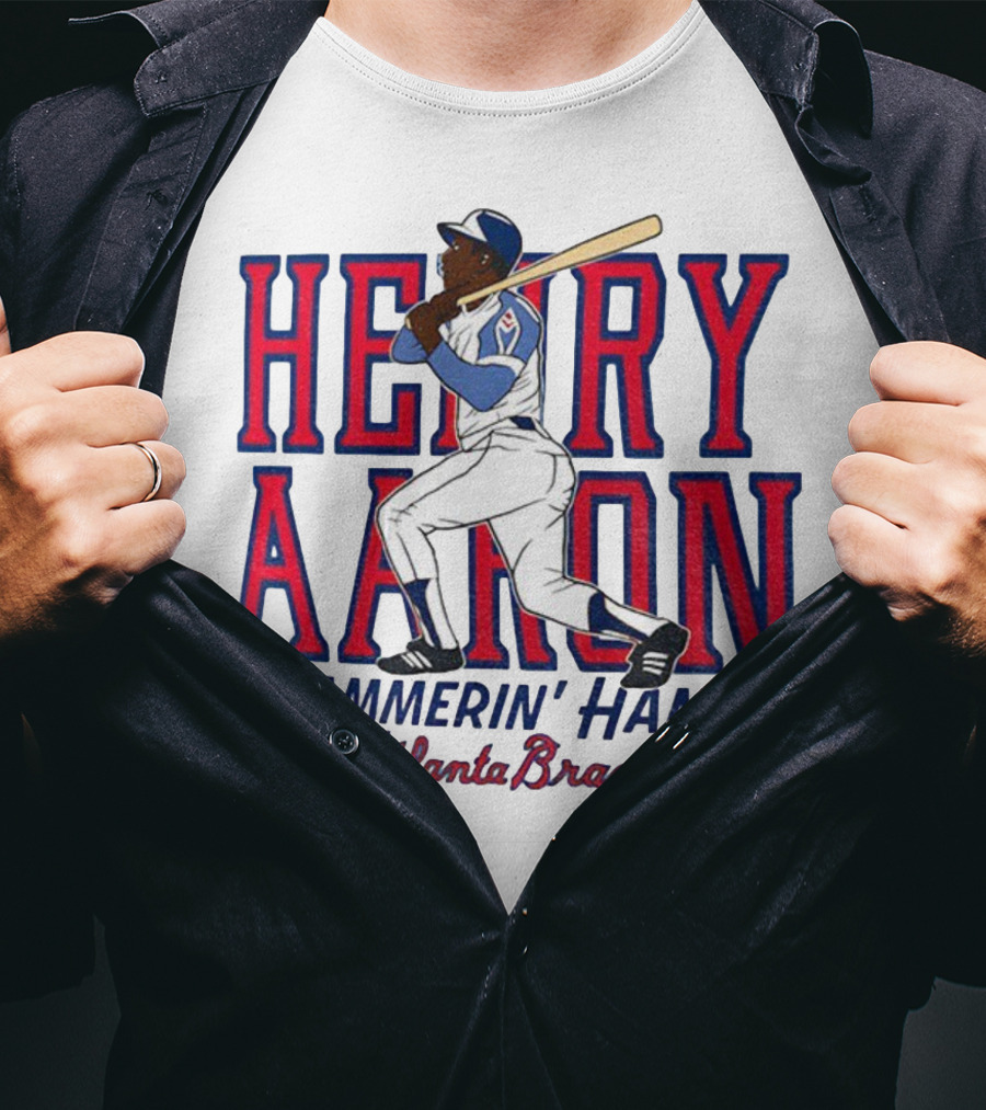 Hank Aaron Hammerin’ Hank Atlanta Braves MLB Baseball 2025 T-Shirt