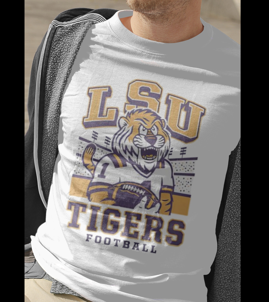 LSU Tigers Football Mike Mascot Stadium QB Number One T-Shirt