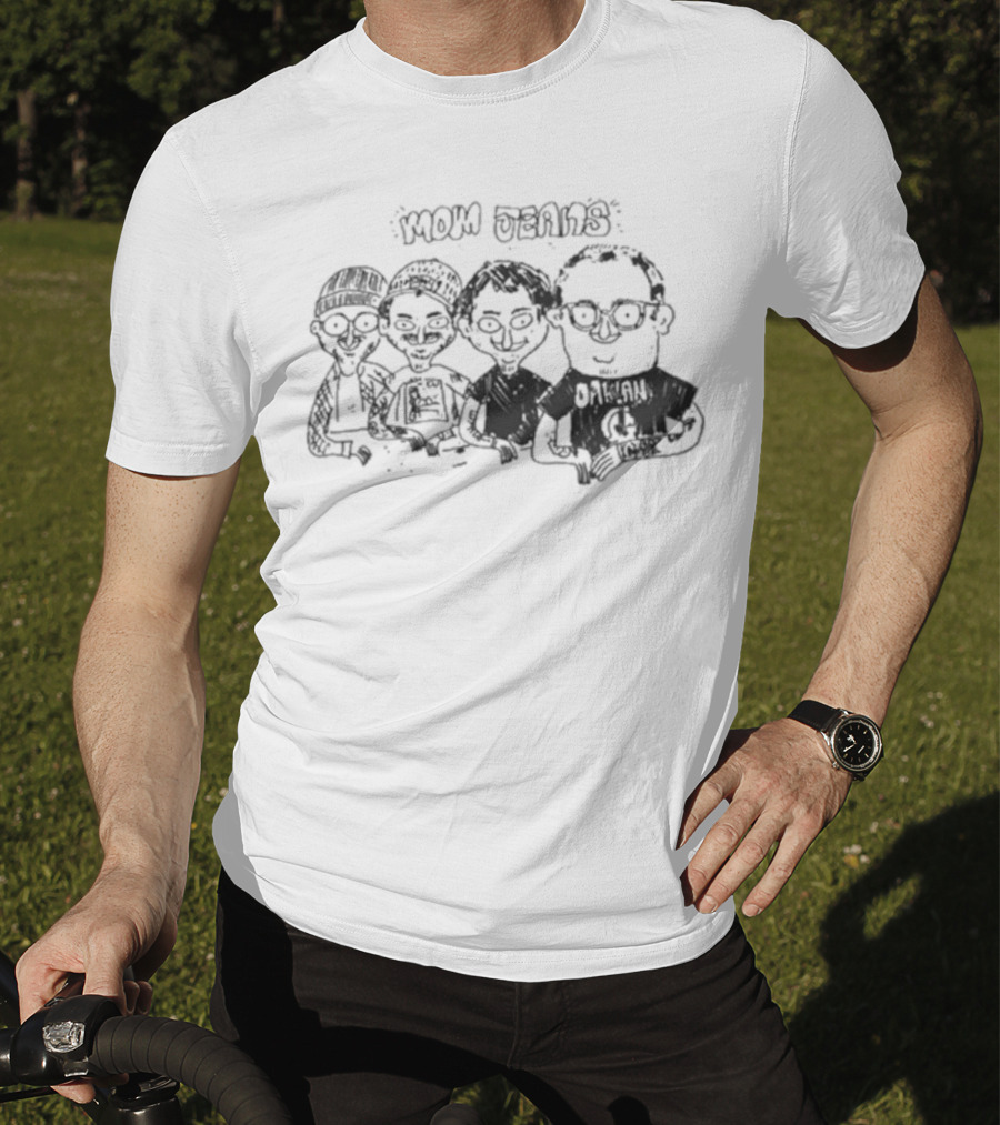 Mom Jeans Band Cartoon Drawing T-Shirt