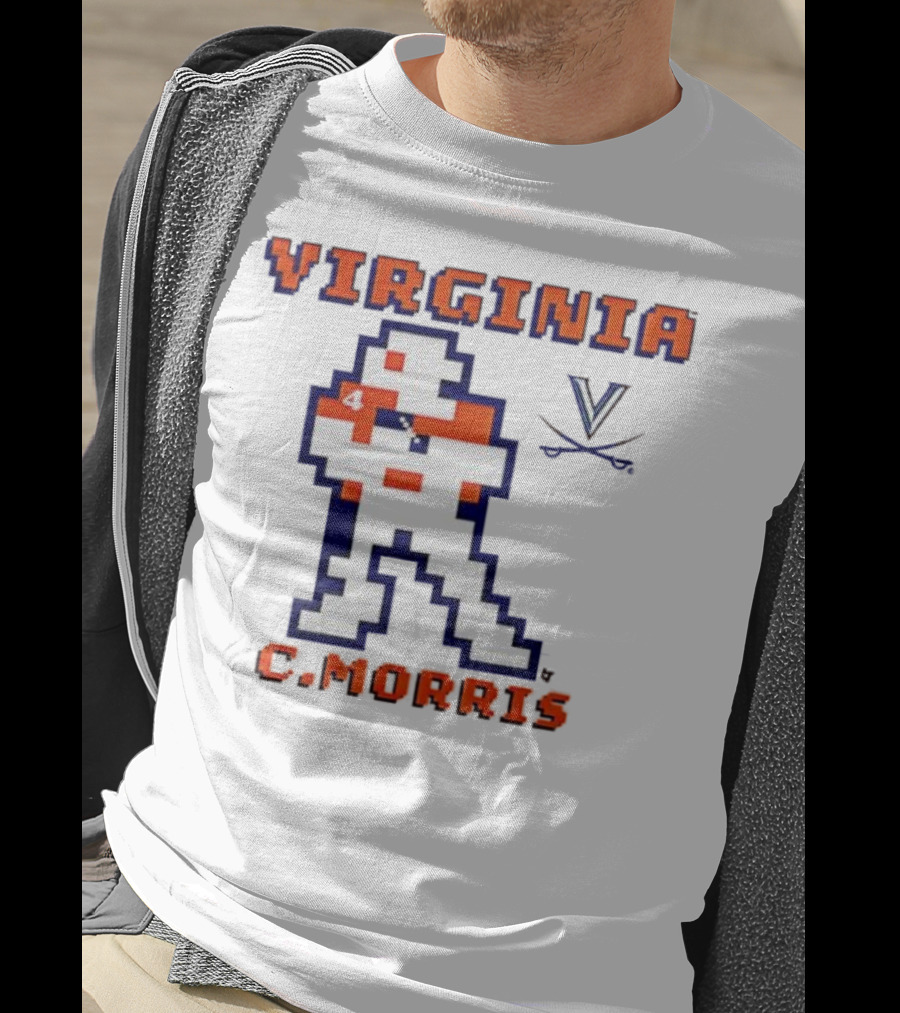 Virginia C. Morris Football Retro Pixel Quarterback 4 T-Shirt