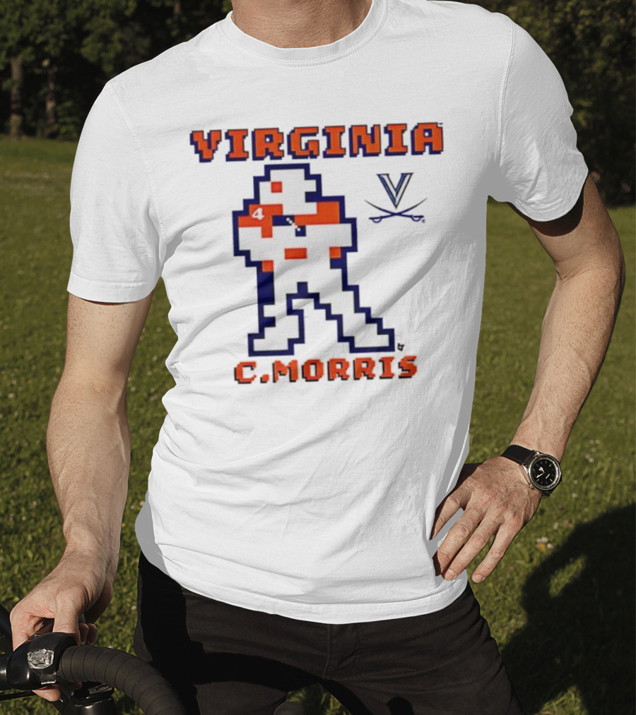 Virginia C. Morris Football Retro Pixel Quarterback 4 T-Shirt