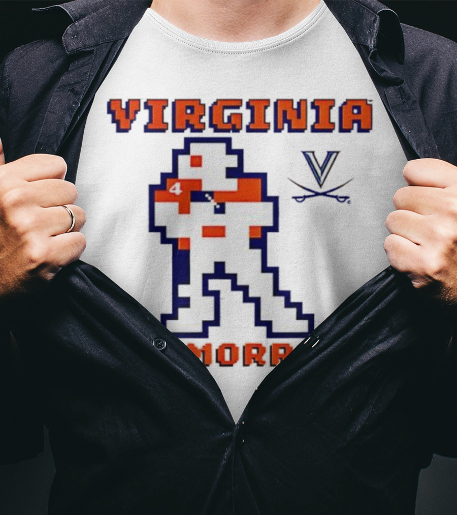 Virginia C. Morris Football Retro Pixel Quarterback 4 T-Shirt