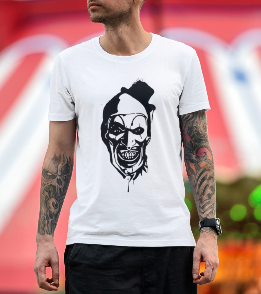 Art The Clown Terrifier Horror Character Face Illustration T-Shirt