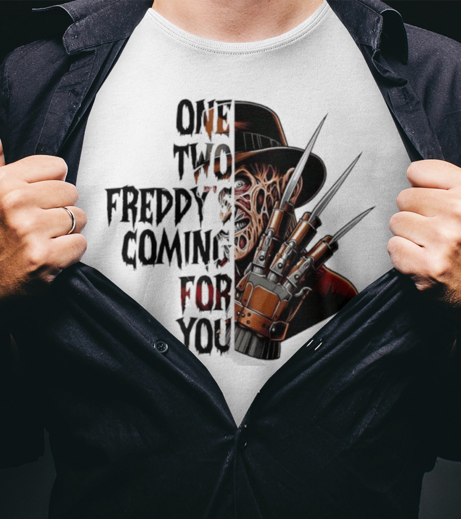 Freddy Krueger One Two Freddy’s Coming For You Horror Halloween T-Shirt