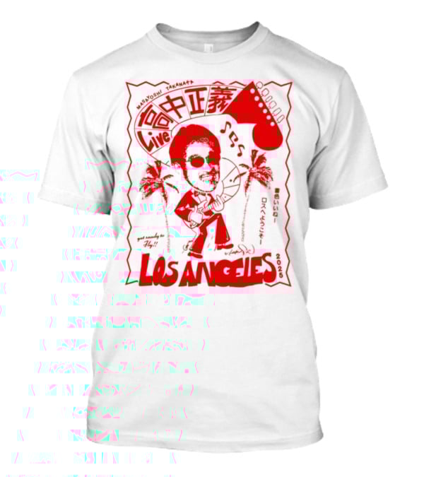 Masayoshi Takanaka Los Angeles Cartoon Guitar Palms T-Shirt
