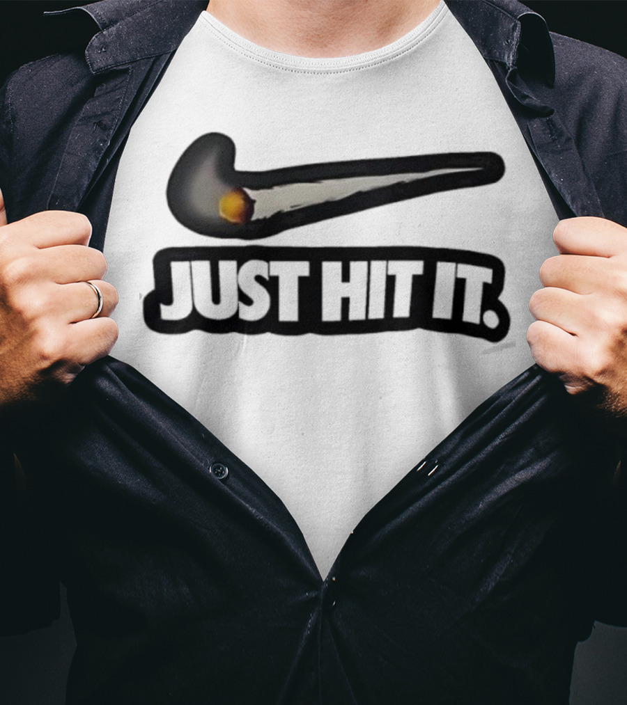 Silhouette Cameo Nike Swoosh Parody Just Hit It Design T-Shirt