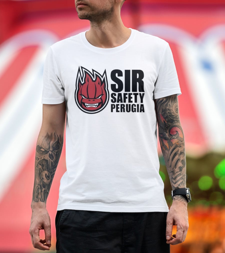Sir Safety Perugia Volleyball Team Iconic Red Mascot T-Shirt
