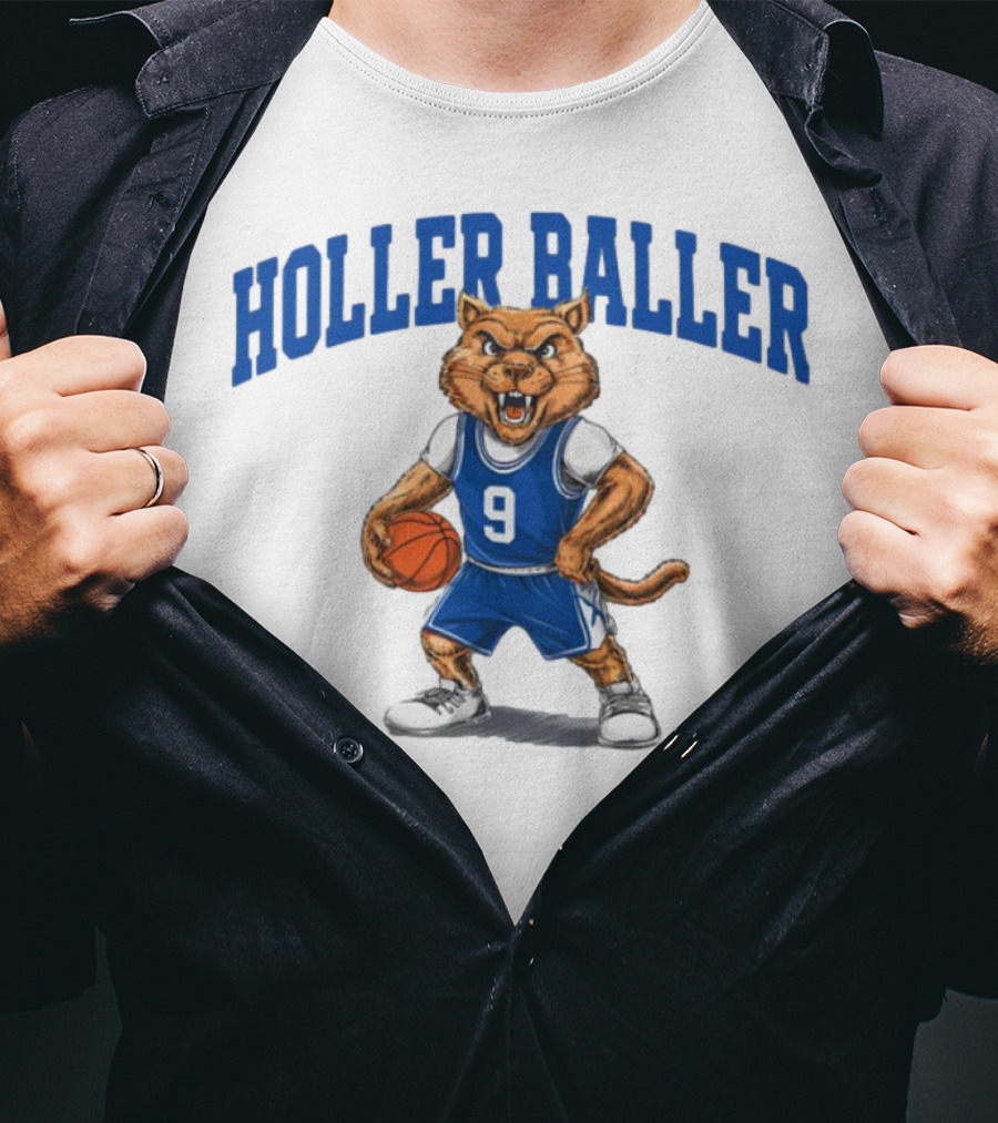 Holler Baller Basketball Wildcat Jersey 9 T-Shirt