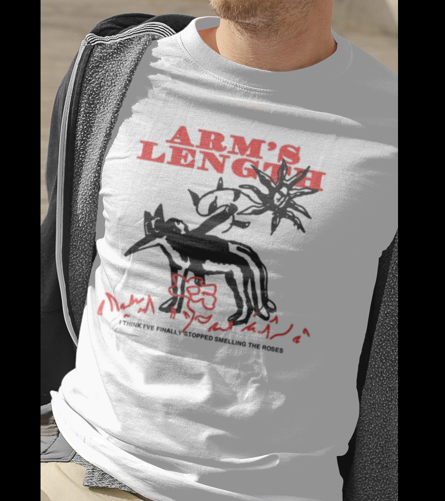 Arm's Length Wolf Red Flower Mystery T-Shirt