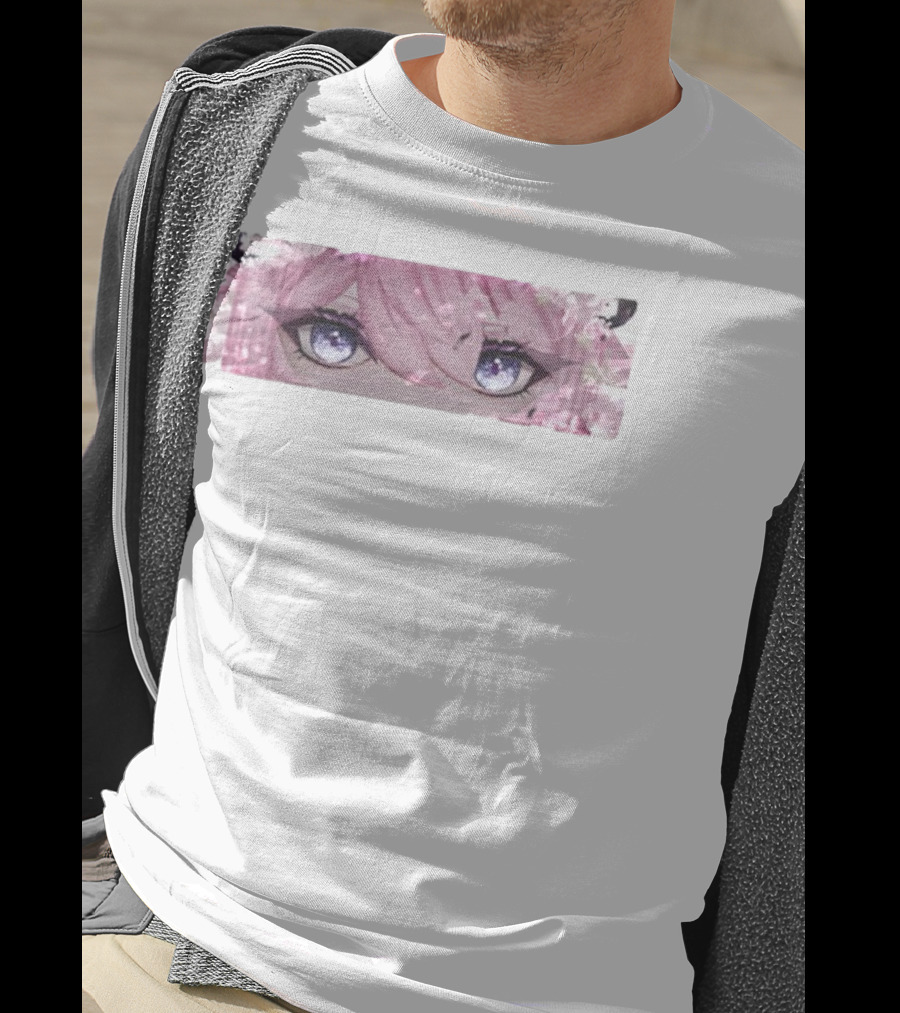 Bluefi Rose Eyes Pink Hair Floral Horns Anime Aesthetic T-Shirt