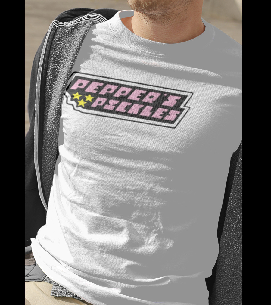 Pepper's Pickles Pink Heart Stars Retro Style T-Shirt