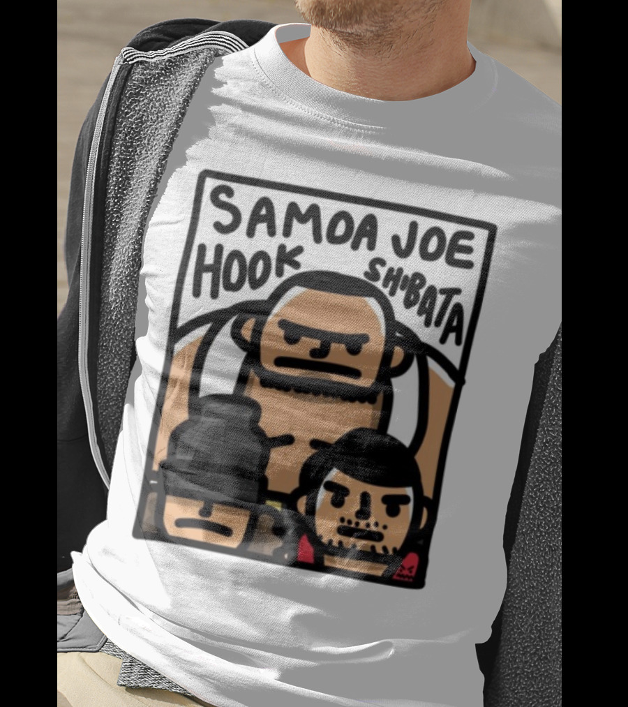 Samoa Joe Hook Shibata Cartoon Characters T-Shirt
