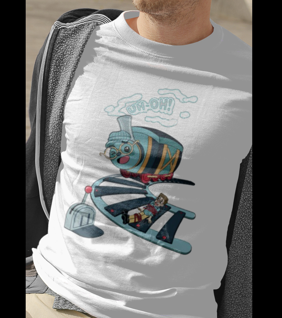 Tryguys Limited Edition Uh-Oh Trolley Problems T-Shirt