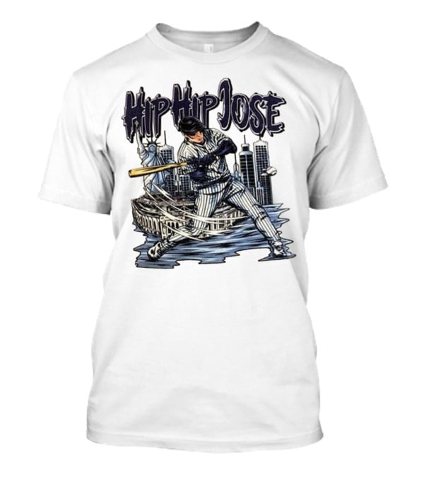 Hip Hip Jose New York Yankees Statue Of Liberty Baseball Player Comic Style T-Shirt