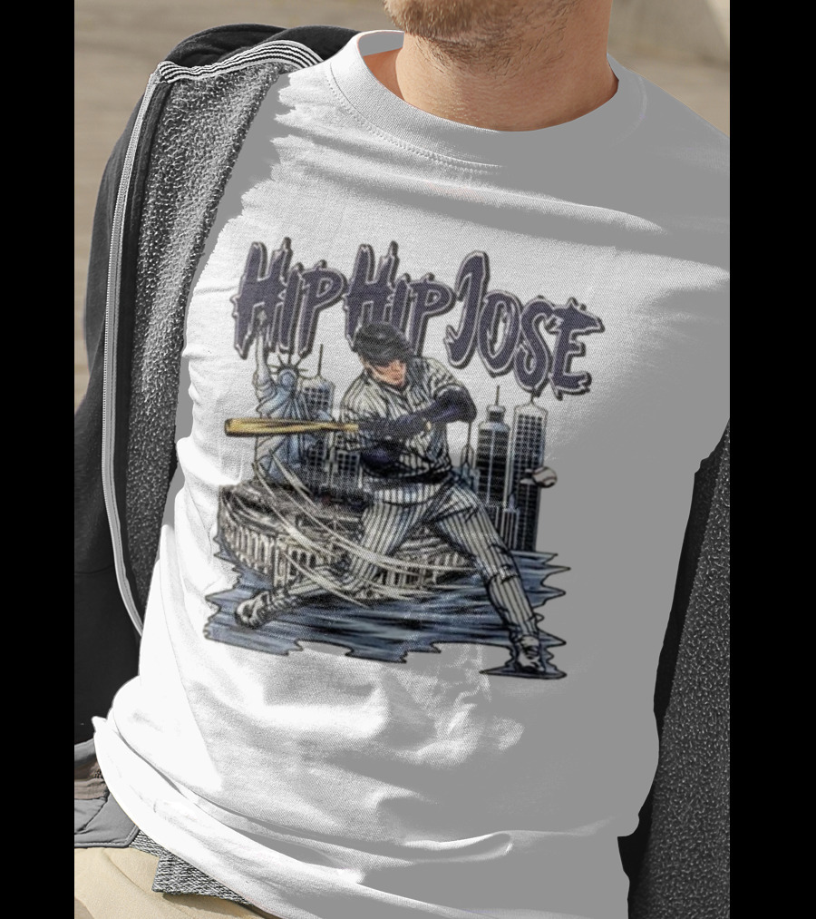 Hip Hip Jose New York Yankees Statue Of Liberty Baseball Player Comic Style T-Shirt