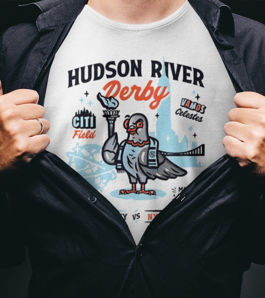 Hudson River Derby Citi Field Vamo Pigeons NYC FC Vs NY Red Bulls May 17 T-Shirt