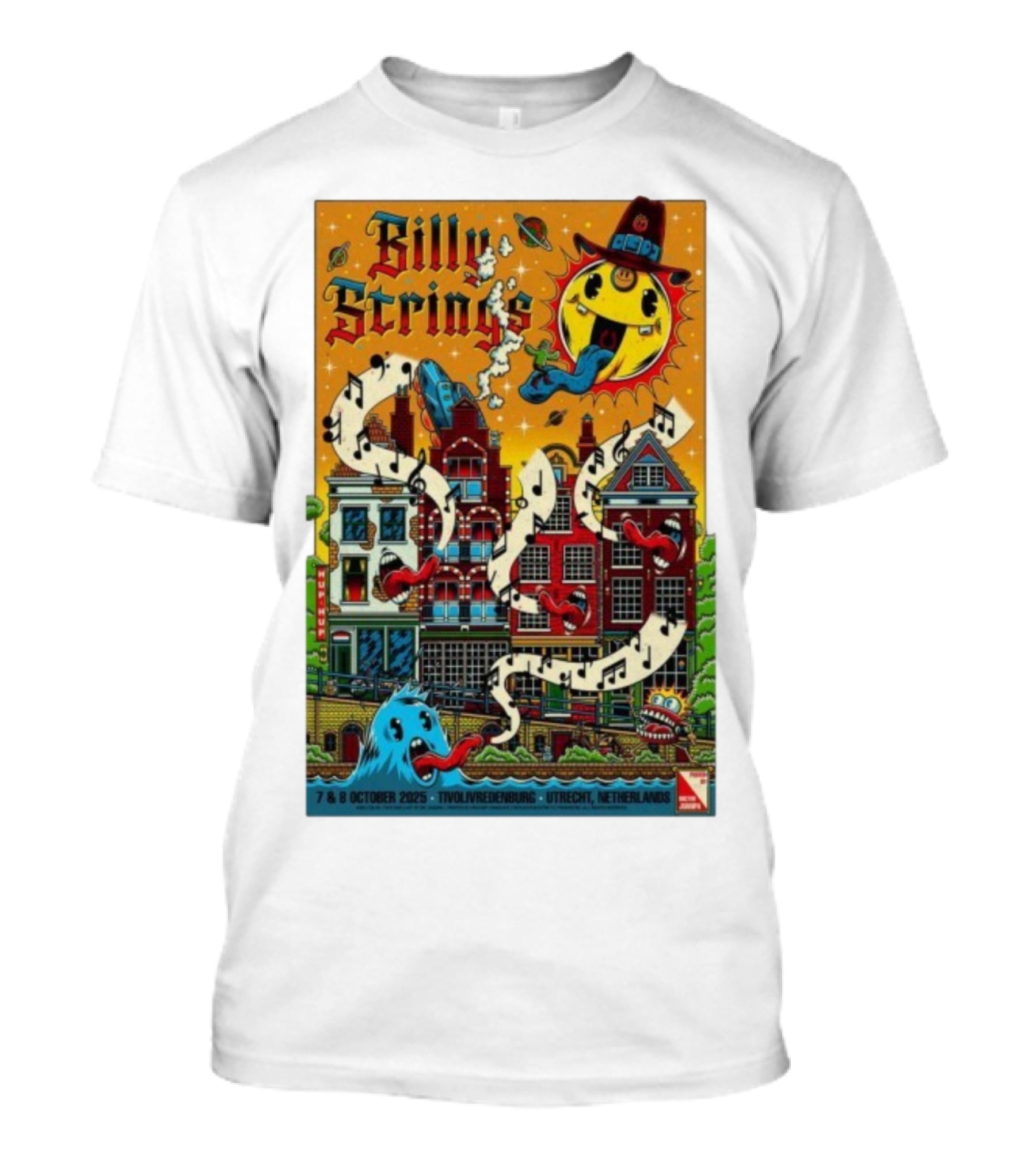 Billy Strings TivoliVredenburg Utrecht Netherlands October 7-8 2025 Music Festival Psychedelic Cityscape Design T-Shirt
